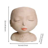 Head Planter with Drainage Hole Sculptural Bust Planter Matte for Shelf, Balcony