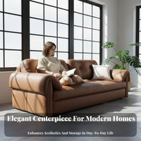 2-in-1 Design Pull-convertible Sleeper Sofa Space-Saving Wavy Backrest Pull-convertible Bed Foldable transformable Couch mid-centurymid-century-modern Modern aesthetic for Small Apartment Dwellers, Guest Hosts, Homeowners, Studio Flat, Home Office