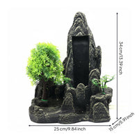 Mountain Waterfall Ornament Eco-Friendly Rock Cave Decor Colorfast