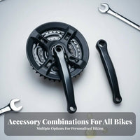 Triple Chainring Crankset Long-Lasting Mountain Bike Crankset Bike Chainring with Guard Sturdy Cycle Crank Limb Set