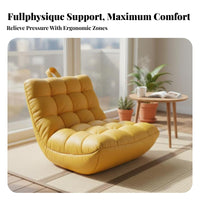 Caterpillar-Style Lounger Full-Body Support Ergonomic Floor Lounger Low-Profile Armless for Young Adults, Dorm Room, Apartment