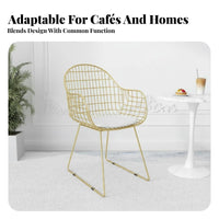 Upholstered Side Chair Hollow Backrest Wireframe wing-shaped Chair Easy Assembly
