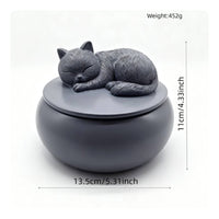 Feline Remains Box Artisanal Feline Urn Hidden Storage for Desktop