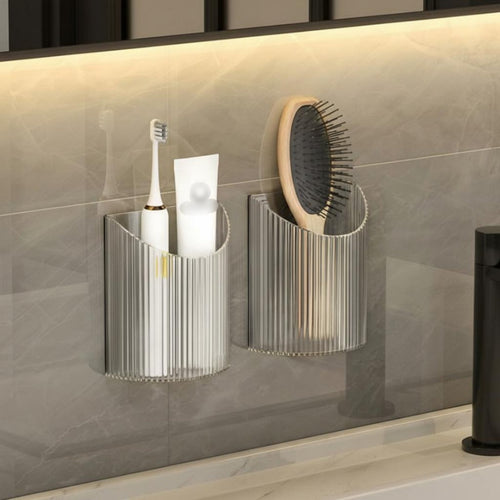 Adhesive Toothbrush Holder Drainage Design Adhesive Shower Caddy Set for Renters