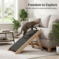 Dog Steps for Bed and Sofa with Adjustable Height, Wooden Ramp for Small to Medium Pets, Wide Stable Design for Home Furniture, Dachshund Friendly