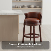 timeless design rotating Bar Stool with supportrest Vintage Design Upholstered rotating Seat support Support Counter Chair Padded padding for Adults, Homeowners, Guests, Pub, Restaurant, Bistro, Dining Room