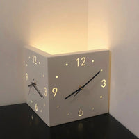 Nordic Double-Sided Corner Wall Clock with Silent Movement, No Drilling Needed