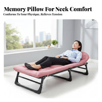 Foldable Nap Chair Space-Saving Reclining Lounger Adjustable Recline with Lock