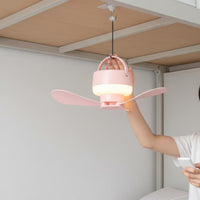 USB Ceiling Fan Light 3 Speed Rechargeable Hanging Fan Quiet for Students
