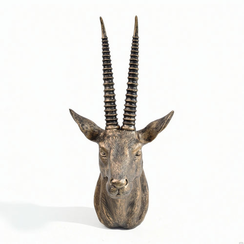 Faux Antelope Head Wall Decor Sculpture Textured for Entryway, Hallway