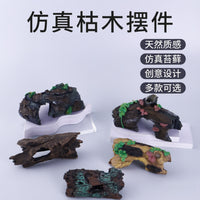 Resin Driftwood Bark Tree Hole Hideout for Aquarium and Reptile Terrarium Decoration