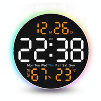 Led-Digitaluhr mit Luftfeuchtigkeitsmesser beleuchtet Wanduhr mit Datum hell