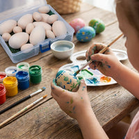 Simulation Easter Egg Develops Creativity Paintable Wooden Egg Pretend Play DIY Toy for Children, Crafters, Art Class, Classroom, Home