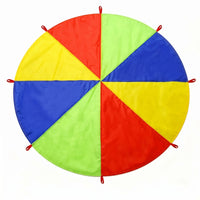 Lightweight Rainbow Parachute Play Mat Textile Loop Handle Parachute Mat for Children, Outdoor, Early Education Games