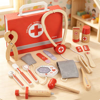 Wooden Pretend Care Kit Parent Child Interaction Wooden Pretend Care Kit Kids Doctor Play Set for Young Children