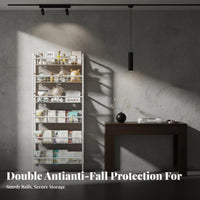 Narrow Freestanding Bookcase Space-Saving Shelf Unit Slim Design for Study Room