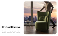 Curved contour Upholstered rotating Chair Designer Look bloomrear rotating Armchair Modern aesthetic Home Seating Comfortable Cushioning for Interior Designers, Hotel Managers, Homeowners, Living Room, Reception Area, Lounge, Bedroom