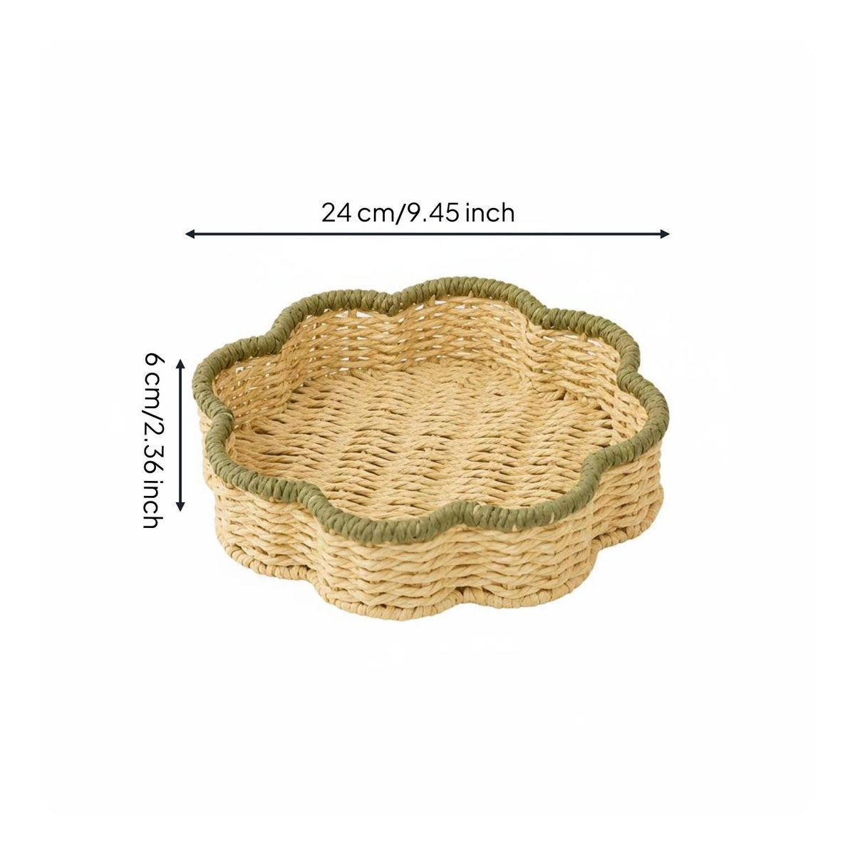 2 Pieces Paper Rope Basket Multifunctional Home Storage Handwoven