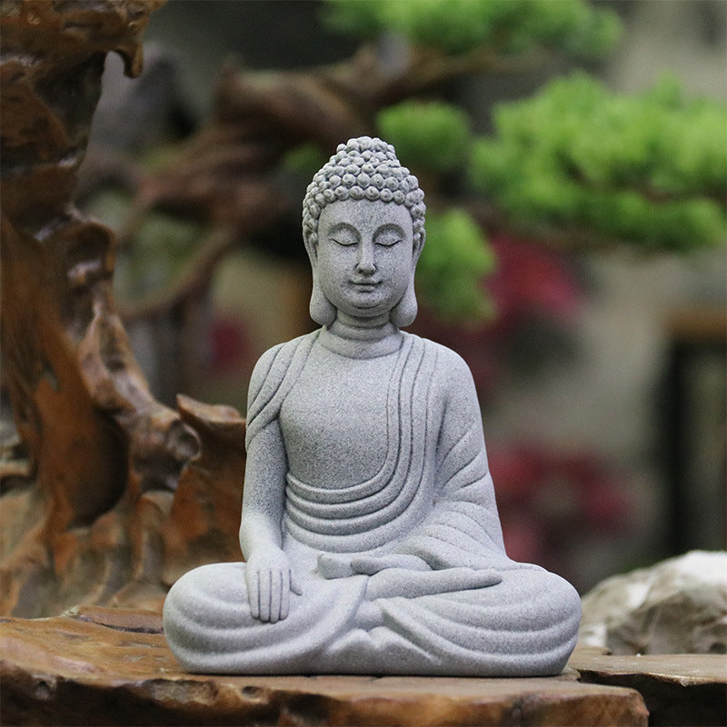 Chinese Style Zen Buddha Figurine for Home and Garden Decor