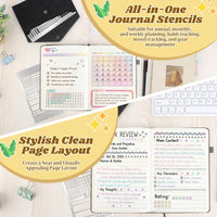 2-Pack Metal Planning Template Bookmarks with Storage Pouch for Checklists Calendars DIY