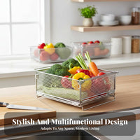 Stackable Wire Drawer Foldable Kitchen Organizer No-Drill for Pantry, Homeowners