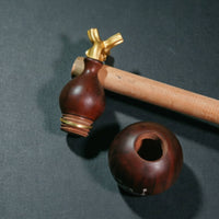 Screw Top Lid Jujube Wood Gourd Container Storage Locket Personal Accessory for Keychain