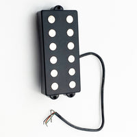 6-String Open Bass Pickup, 75mm Pole Spacing, Dual Coil, 4-Conductor Wiring