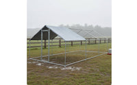 Walkfull-Access Hen House Waterproof Cover Metal Chicken Coop Heavy-Duty Roofed Fowl Pen