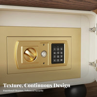 Bedside Table with Safe Modern Design Nightstand Multi-Functional Bedroom Furniture for Homeowners, Apartment Dwellers, Hotel Room