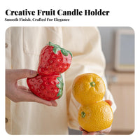 Vibrant Design Fruit Shaped Candle Holder Minimalist Aesthetic Decorative Fruit Candle Stand Compact Size for Women, Desktop, Living Room