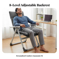 Foldable Nap Chair Extendable Footrest Padded Folding Lounger sturdy Duty