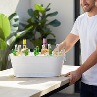 Galvanized Metal Ice Container Easy to Clean Galvanized Ice Container Carry