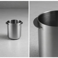 Stainless Steel Coffee Grounds Catcher Cup 58mm Coffee Grinder Grounds Cup Espresso Vessel Food-Grade for Home Baristas, Pour-over Stations