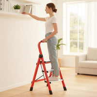 3 Step Ladder Foldable Folding Step Ladder Lightweight for Seniors