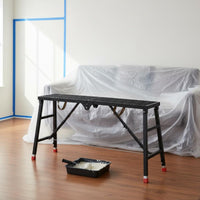 Foldable Folding Scaffolding Platform Compact Storage Adjustable Work Platform Easy Assembly Portable Work Bench Non-Slip for Decorators, Workshop