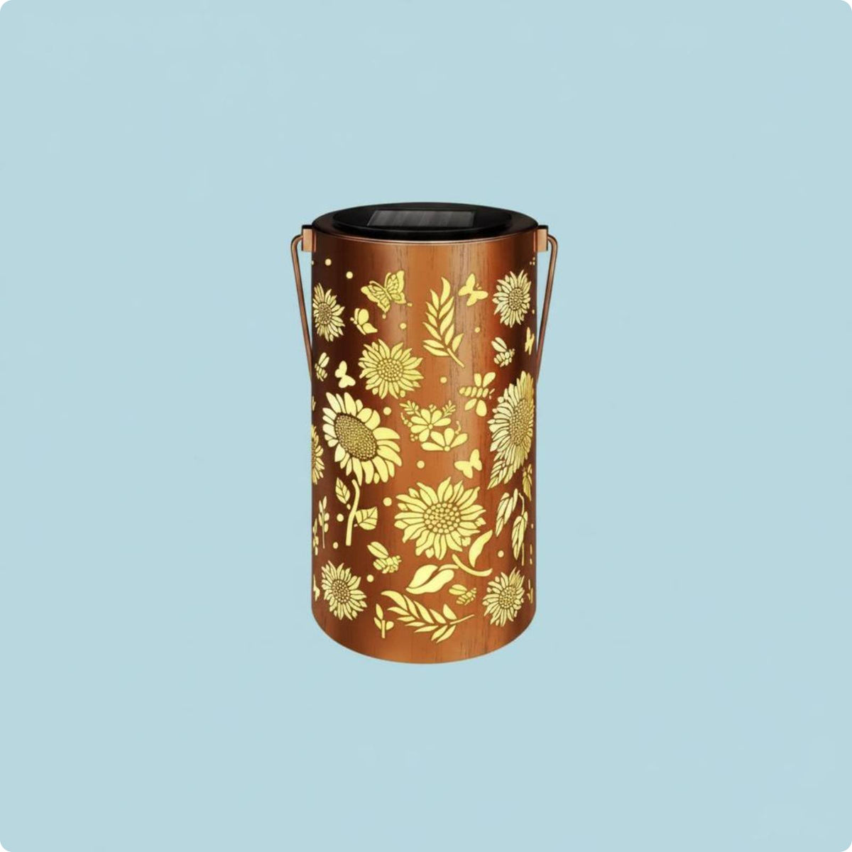 Colorful Floral Solar Lantern Waterproof Solar Hanging Lantern for Courtyard