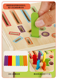 Wooden Educational Coin Box for Color and Shape Recognition