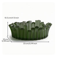 Round Fruit Tray Translucent Decorative Storage Bowl Sculptural Centerpiece Tray for Coffee Table