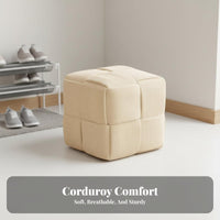 Upholstered Stool long-lasting Construction Upholstered Square Pouf Lightweight