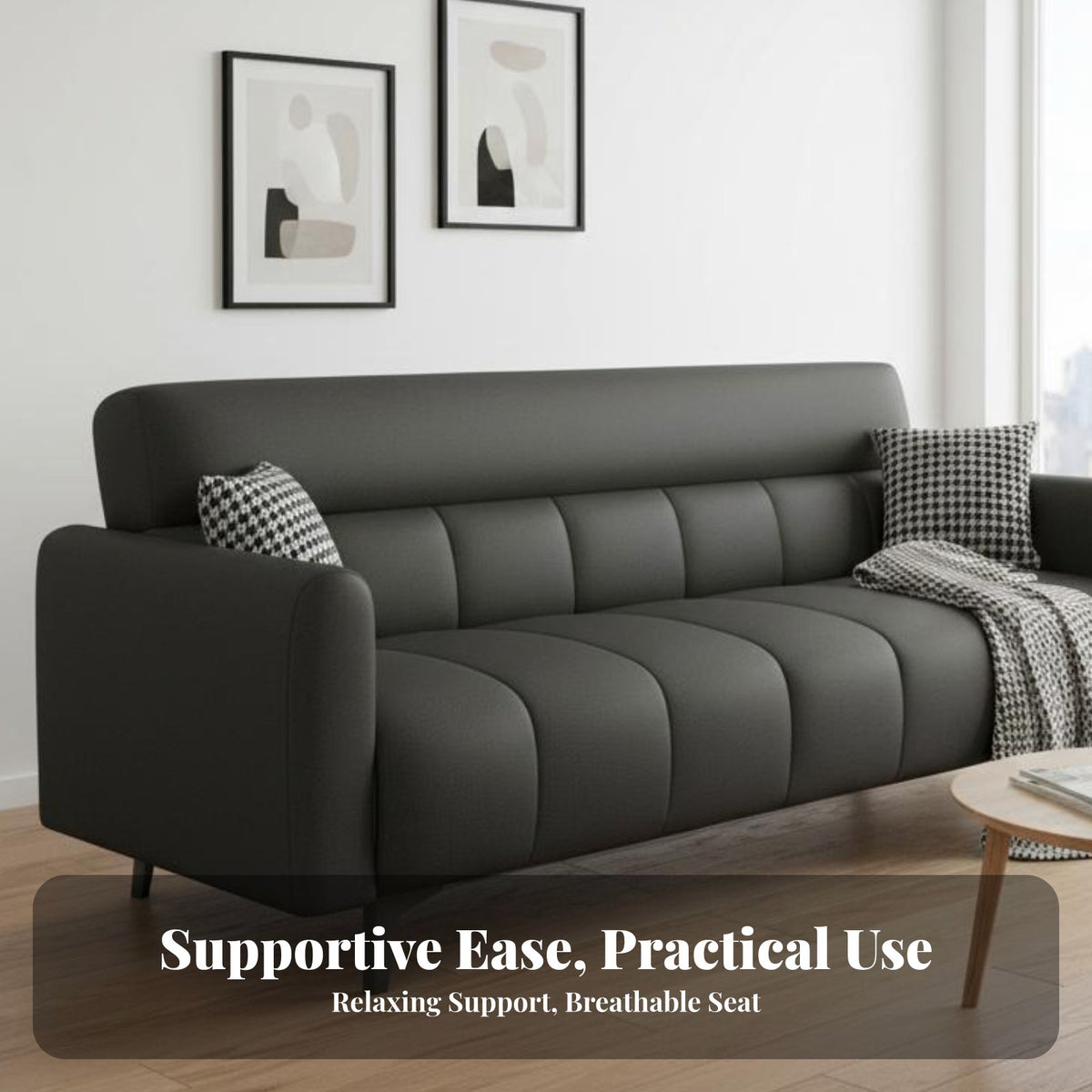 Foldable Sleeper Sofa Cat Scratch Resistant Convertible Futon Sofa Bed Space-Saving Convertible Futon Bed for Pet Owners, Office Workers, Rental Home