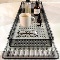 Extendable Bath Tray Water-Resistant Adjustable Bathtub Tray Drainage Holes Non-Slip Bath Shelf