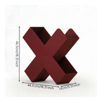 X-Shaped Bookshelf Slim Mini Bookshelf Freestanding Magazine Rack Space-Saving Book Organizer Narrow for Readers, Reading Nook