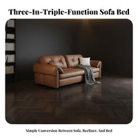 2-in-1 Design Pull-convertible Sleeper Sofa Space-Saving Wavy Backrest Pull-convertible Bed Foldable transformable Couch mid-centurymid-century-modern Modern aesthetic for Small Apartment Dwellers, Guest Hosts, Homeowners, Studio Flat, Home Office