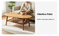 Unrestricted Form Coffee Table Double-layer Storage Kidney-shaped Accent Table Retro Wooden Construction Unique Shape Suitable for Homeowners Living Room Home Decoration