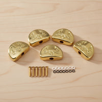 6 Pieces Carved Guitar Tuner Button with Screw Half-Round Guitar Tuner Buttons Decorative Tuning Peg Handles Metal for Guitarists