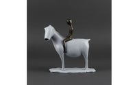 Equestrian Statue Textured Equestrian Sculpture Decorative Animal Figurine for Entryway