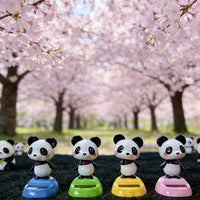 Solar Panda Shaking Head Ornament for Car Dashboard