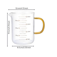 Graduated Glass Measuring Cup Transparent Cookware Gold Handle