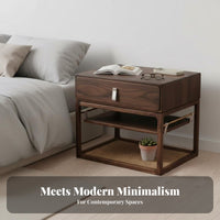 Woven Front Nightstand Nordic design Woven Front End Table Japanese Aesthetic Minimalist Design for Adults