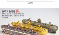 Xianren Alloy Incense Burner with Auspicious Symbols and Six-Syllable Mantra, Bronze Finish, Multiple Sizes and Colors
